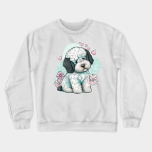 Valentines sheepadoodle pup - a Furr-fect valentine gift for your dog-loving pet lover Crewneck Sweatshirt